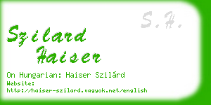 szilard haiser business card